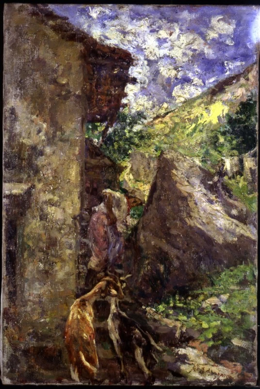 Pastorella con capre presso un rustico - Artgate Fondazione Cariplo